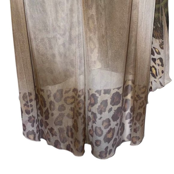 Mandee Sheer High Low Adjustable Blouse - Animal Print - Tie Back - Picture 5 of 10